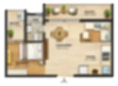1 BHK Floor Plan - VRX Terrace ECR Chennai