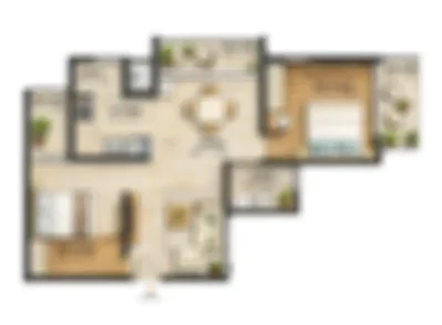 2 BHK Floor Plan - VRX Terrace ECR Chennai